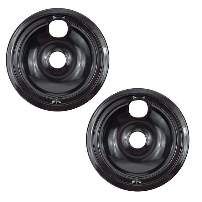 (2 Pack) WB31M19CM 8" Porcelain Drip Pan Replaces WB31M19  Parts-O-Matic