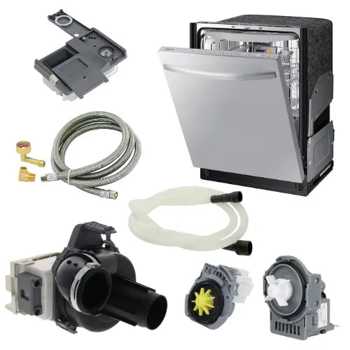 Dishwasher Drain Pumps, hoses, Motors and Dispenser