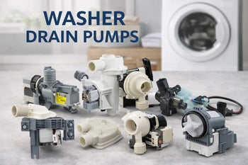 Multiple washer drain pump assemblies for Whirlpool, Maytag, GE and Samsung washers