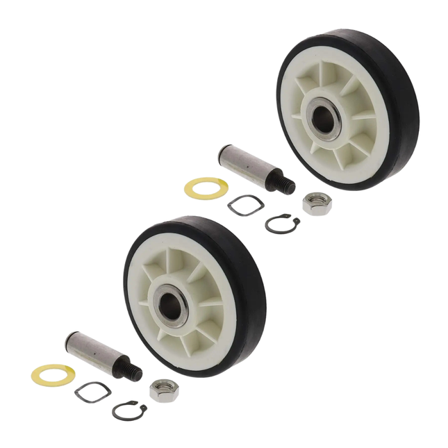 (2 Pack) 303373K Dryer Drum Roller Replaces 12001541 , WP6-3129480  Parts-O-Matic