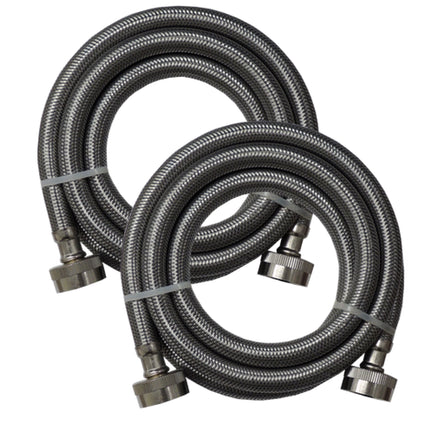 (2 Pack) Supco 3804FFSS Stainless Steel Braided 6ft. 3/8" Washer Inlet Water Hose  Parts-O-Matic