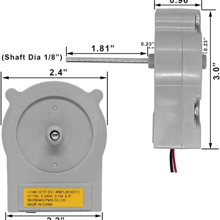 XPARTCO 4681JB1027C Refrigerator Evaporator Fan Motor  Parts-O-Matic