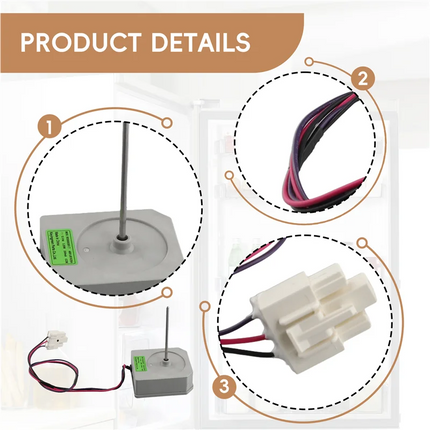 XPARTCO 4681JB1029A Refrigerator Evaporator Fan Motor  Parts-O-Matic