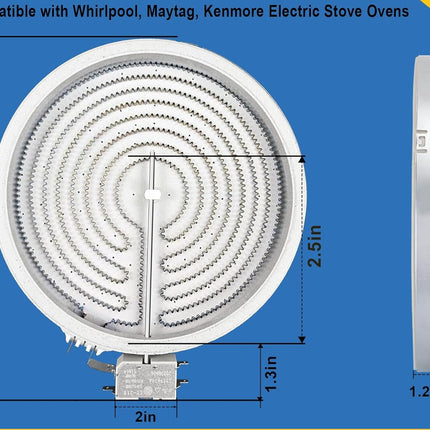 XPR975D25 Range Surface Radiant Element Replaces 316135401, WP8273992, W11047722, MEE62385101, 5300W1R005A, W10823696, W10823715, 316281900, W10823707, R975D25  Parts-O-Matic