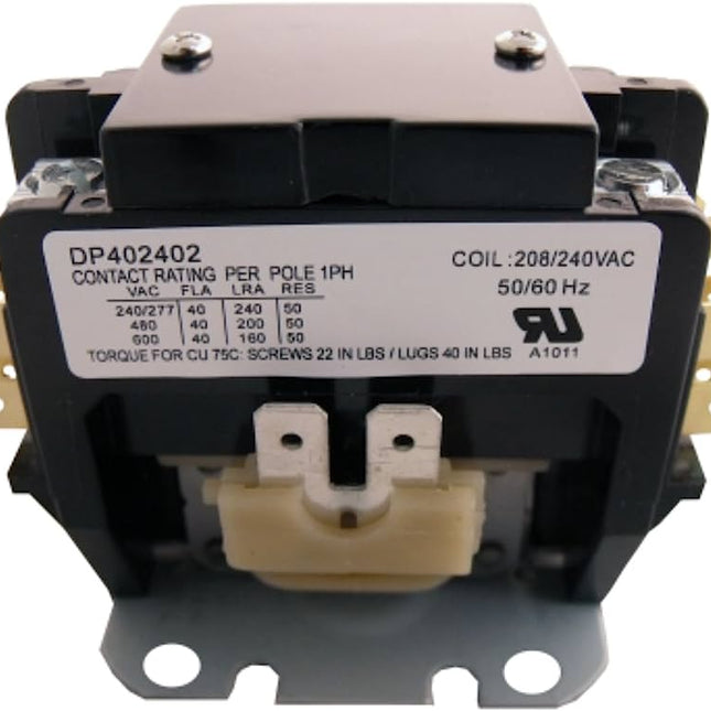 Supco DP402402 HVAC&R 2 Pole Definite Purpose Contactor 240V, 40FLA, 50RLA  Parts-O-Matic