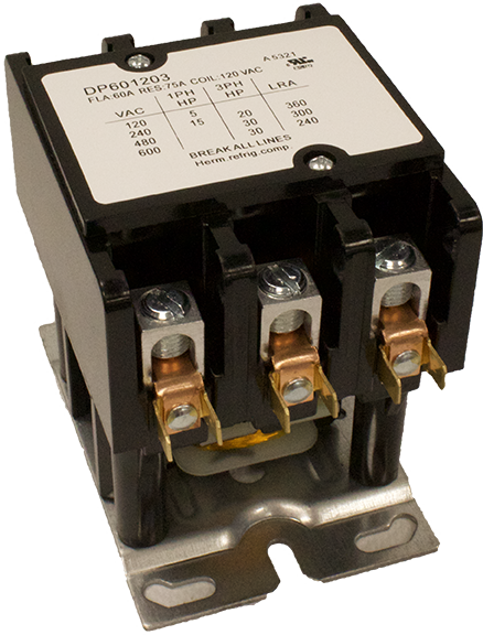Supco DP601203 HVAC&R 3 Pole Contactor 120V, 60FLA, 75RLA  Parts-O-Matic