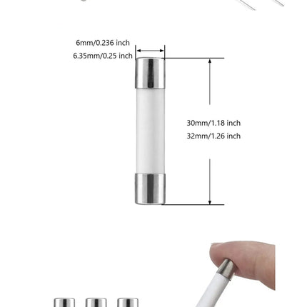 XP20A-SB Ceramic Line Fuse, Slow Blow, 20A - 6.35 x 32 mm  Parts-O-Matic