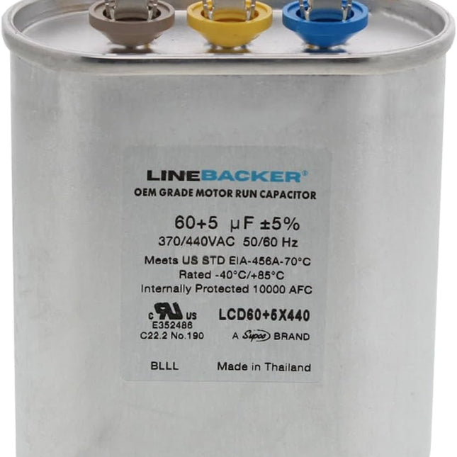 LCD60+5X440 HVAC OVAL DUAL RUN CAPACITOR | 60+5 MFD 440 Volts  Parts-O-Matic