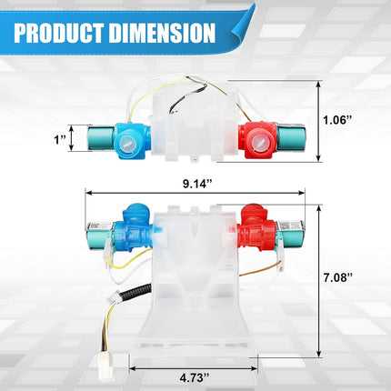 W10144820 Water Inlet Valve Assembly Replaces WPW10144820  Parts-O-Matic