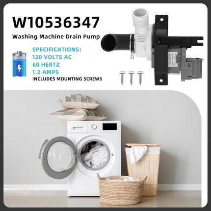 XPARTCO W10536347 Washer Drain Pump