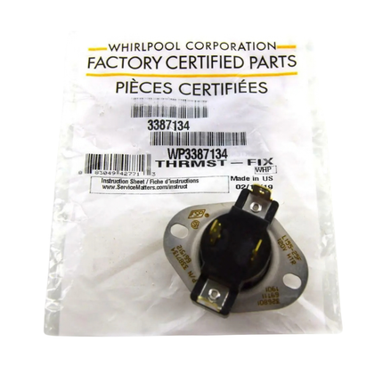 WP3387134 Dryer Genuine OEM Cycling Thermostat  Parts-O-Matic