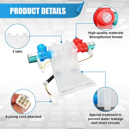 W10144820 Water Inlet Valve Assembly Replaces WPW10144820  Parts-O-Matic