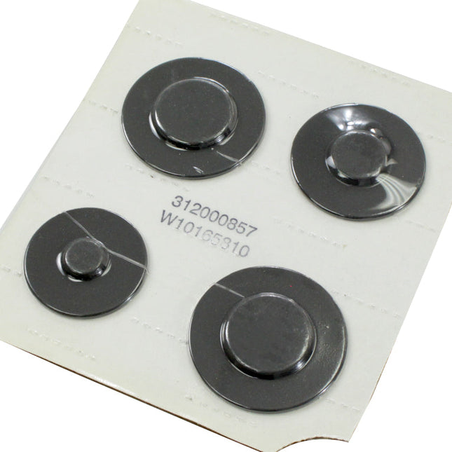 W10165810 Genuine OEM Surface Burner Cap Set Replaces WPW10165810  Parts-O-Matic