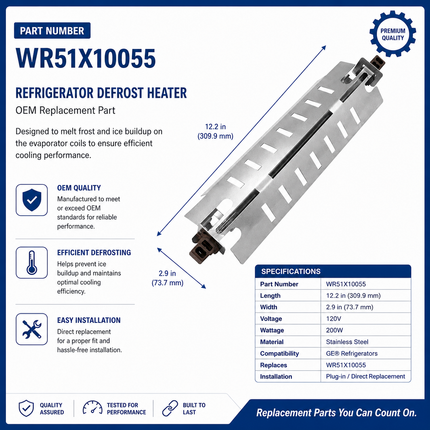 XPARTCO WR51X10055 Refrigerator Defrost Heater  Parts-O-Matic