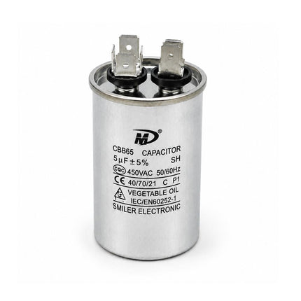 XPC5-450R 5 uF Round Run / Start Capacitor | CBB65 5 uF (MFD) 450 Volts  Parts-O-Matic