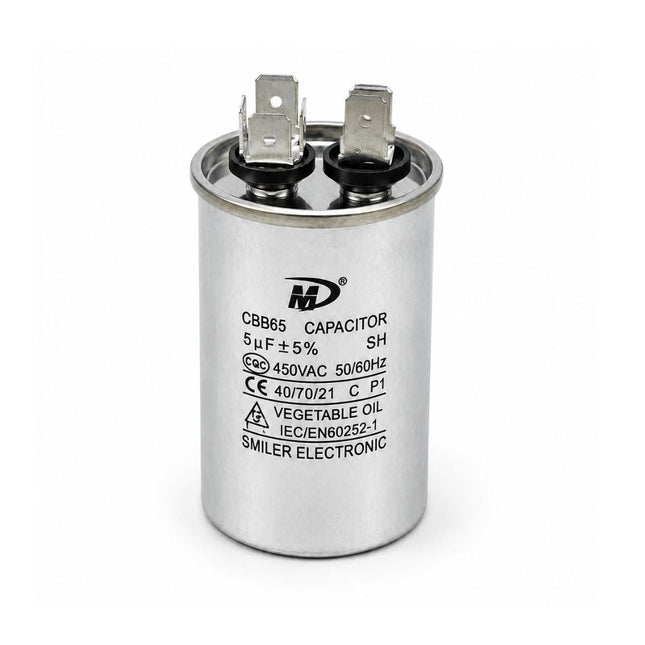 XPC5-450R 5 uF Round Run / Start Capacitor | CBB65 5 uF (MFD) 450 Volts  Parts-O-Matic