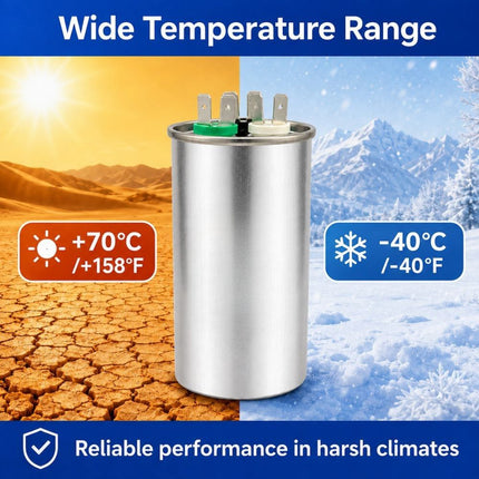 XPDC60X5-450R HVAC ROUND DUAL RUN CAPACITOR | 60+5 MFD 450 Volts  Parts-O-Matic