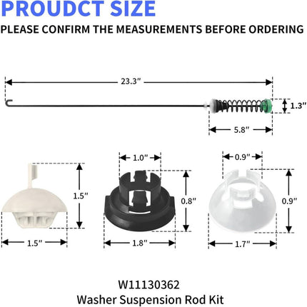 XPARTCO W11130362 Washer Suspension Rod Kit  Parts-O-Matic