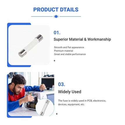 XP25A-SB Ceramic Line Fuse, Slow Blow, 25A - 6.35 x 32 mm  Parts-O-Matic