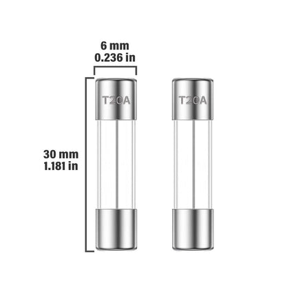 EXP20AG Glass Line Fuse, Fast Blow, 20A, 6x30mm  Parts-O-Matic