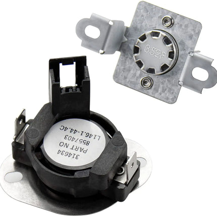 8544771 - 280148 Dryer Heater and Thermostat Kit Replaces WP8544771, 280148 Exact Replacement Parts