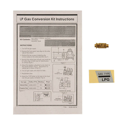 383EEL3002R LG Genuine OEM Dryer Gas to LP Conversion Kit  Parts-O-Matic