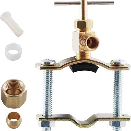 CSV2LL Self tapping saddle valve with 1/4" compression outlets. Choice Manufactured Parts