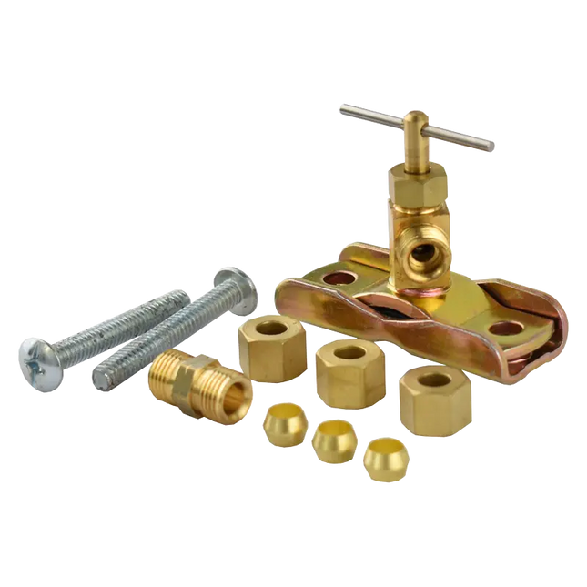CSV2LL Self tapping saddle valve with 1/4" compression outlets. Choice Manufactured Parts