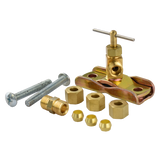 CSV2LL Self tapping saddle valve with 1/4" compression outlets.