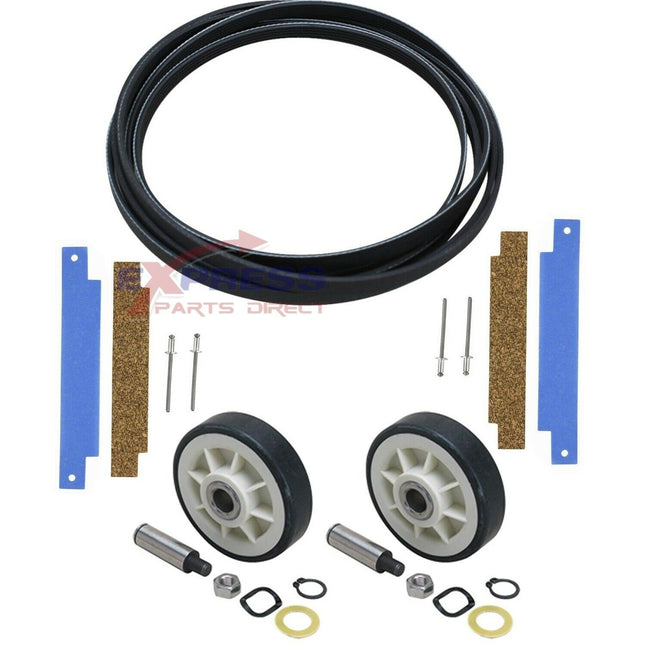 EXP359 Dryer Drum Belt, Drum, Rollers & Front Glide Set Replaces WPY312959, 12001541, WP6-3129480, 306508  Parts-O-Matic