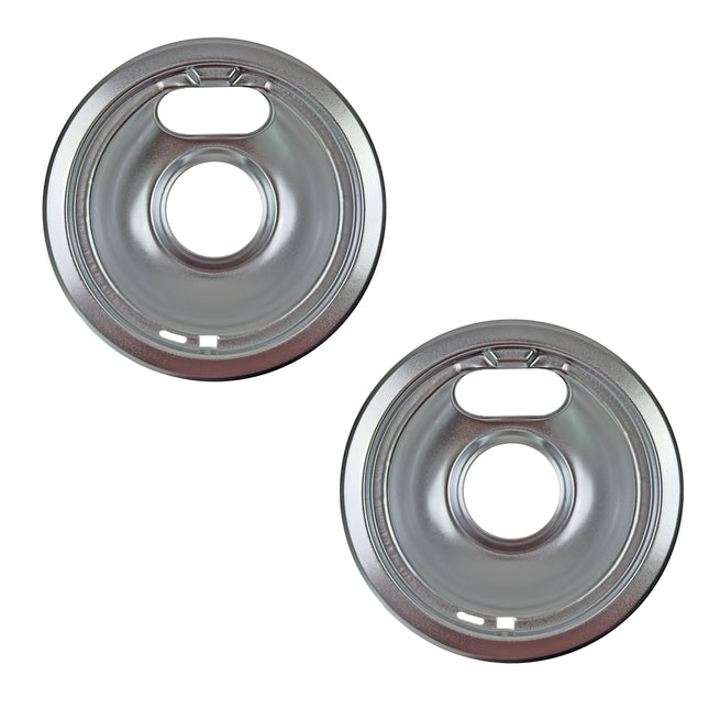 (2 Pack) W10196406CM Range Small 6" Steel Drip Bowl Pan Replaces WPW10196406  Parts-O-Matic