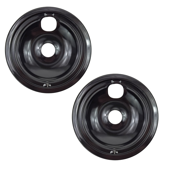 (2 Pack) W10290350CM Porcelain 8" Drip Pan Replaces WPW10290350