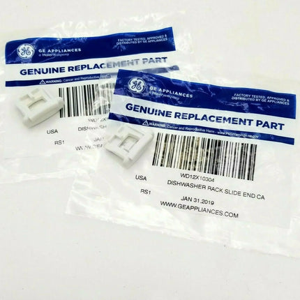 (2 Pack) WD12X10304 Genuine GE OEM Rack End Cap Clip GE