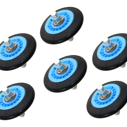 (6 Pack) WE03X10016CM Dryer Drum Support Roller & Axle Replaces WE03X10016 Choice Manufactured Parts