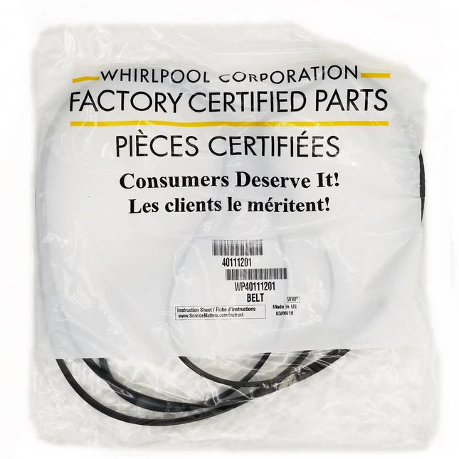 WP40111201 Genuine Whirlpool OEM Dryer Drum Belt Whirlpool